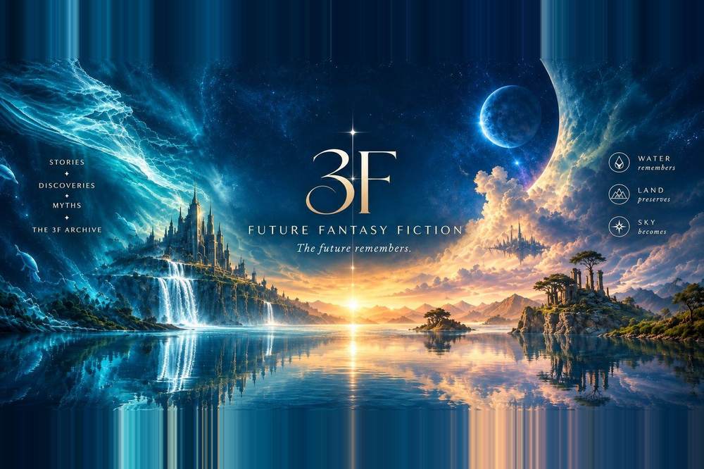 Future Fantasy Fiction. Three stories — Water, Land, Sky.