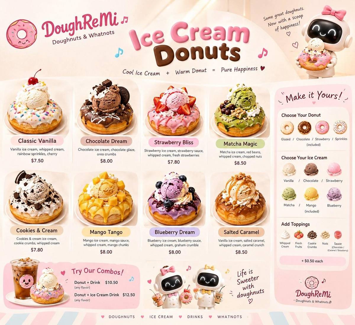Ice cream donuts.