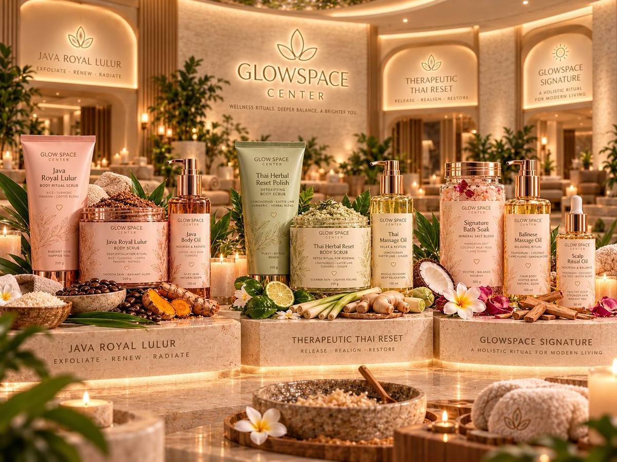 The oils, scrubs, and soaks made for the rooms.
