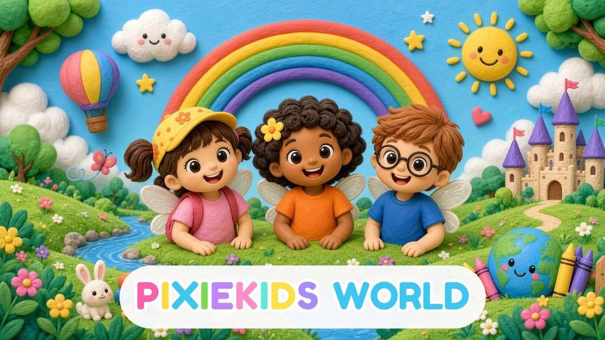 Cleo, Poppy, and Theo — three pixie kids, and ESL songs for children and teens.