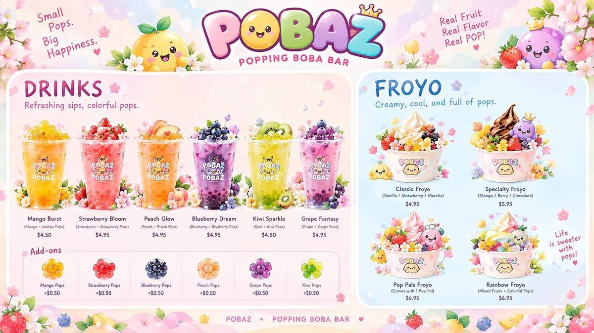 Drinks and froyo.