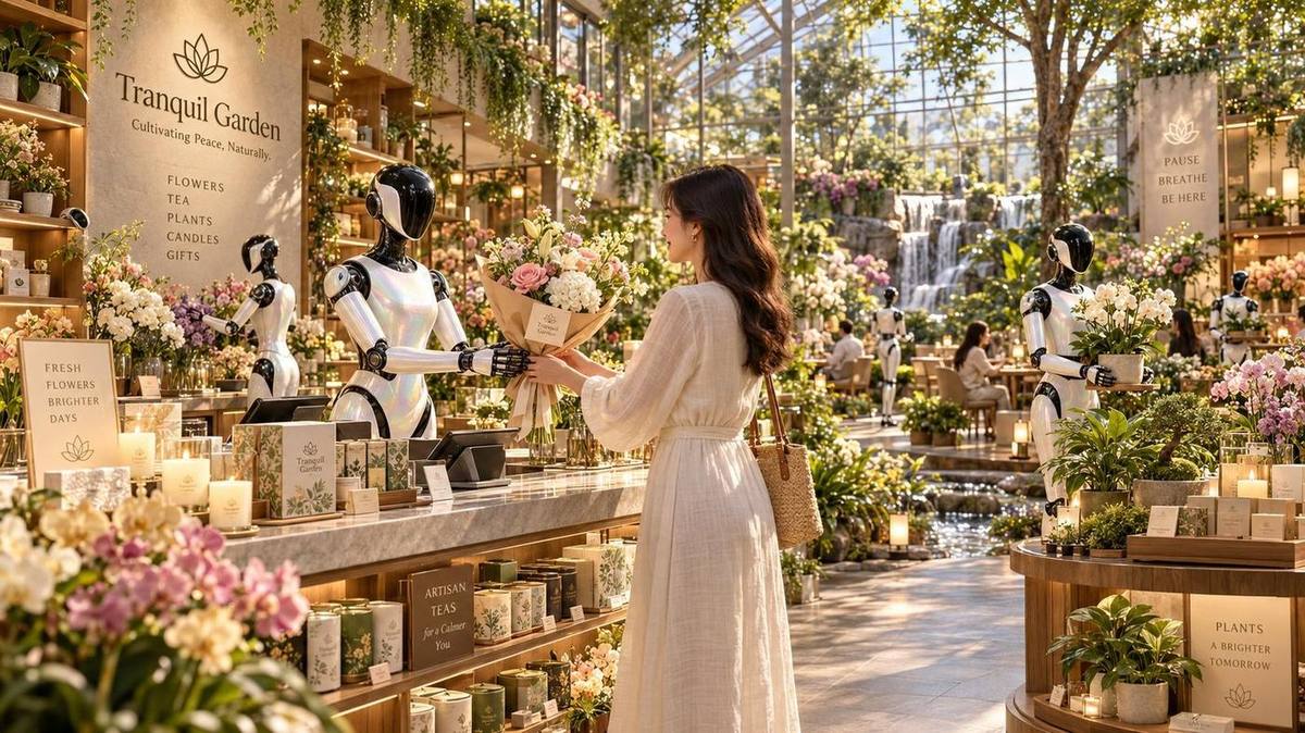 Flowers at the counter.